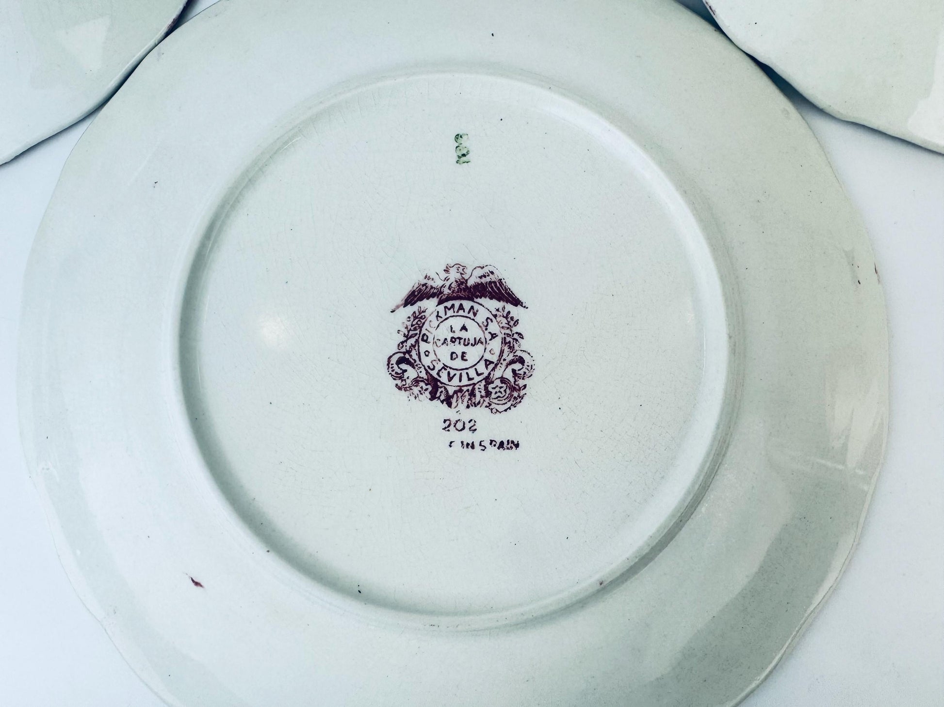 Product image for 'vintage 1940s la cartuja de sevilla pickman red transferware plates spanish earthenware serving display plates sold separately' (view 110617)