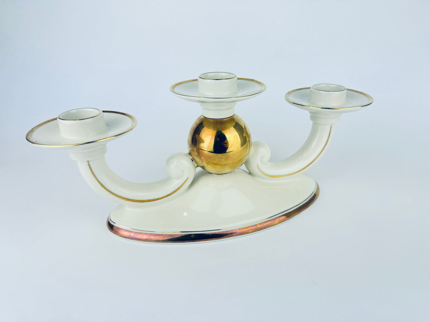 Vintage 'Alka Kunst' Elfenbein &amp; 'Echt Gold' Kerzenständer - Made in Bavaria Germany