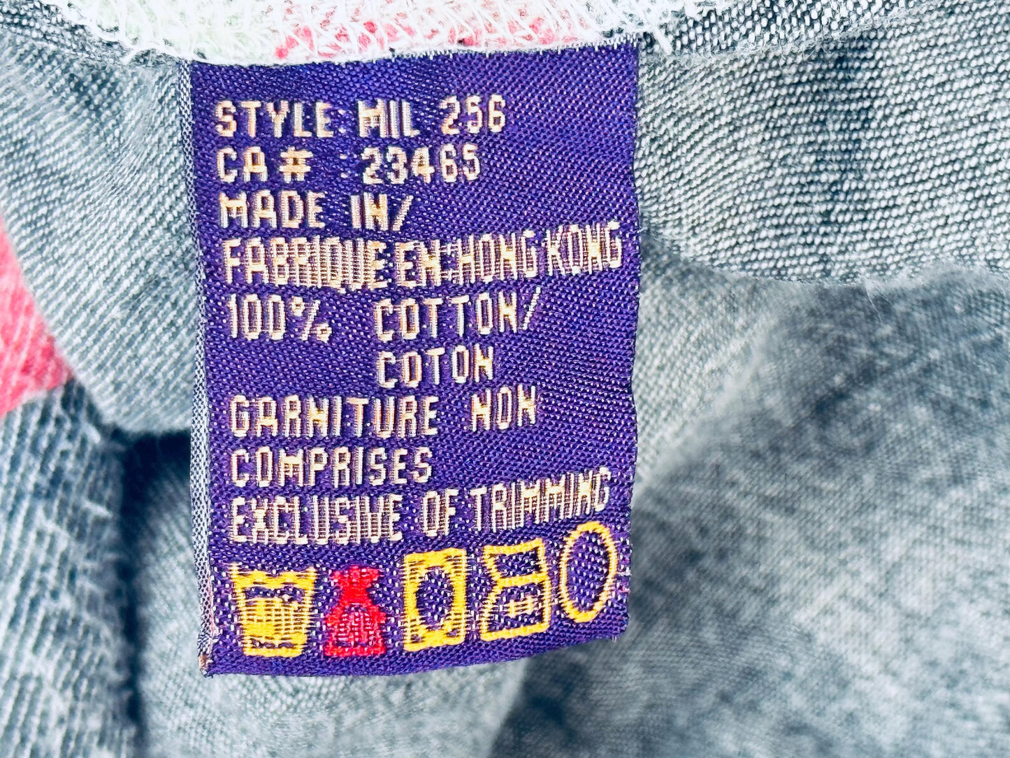 Product image for 'vintage oversized denim striped shirt size m fits l made in hong kong' (view b4e220)