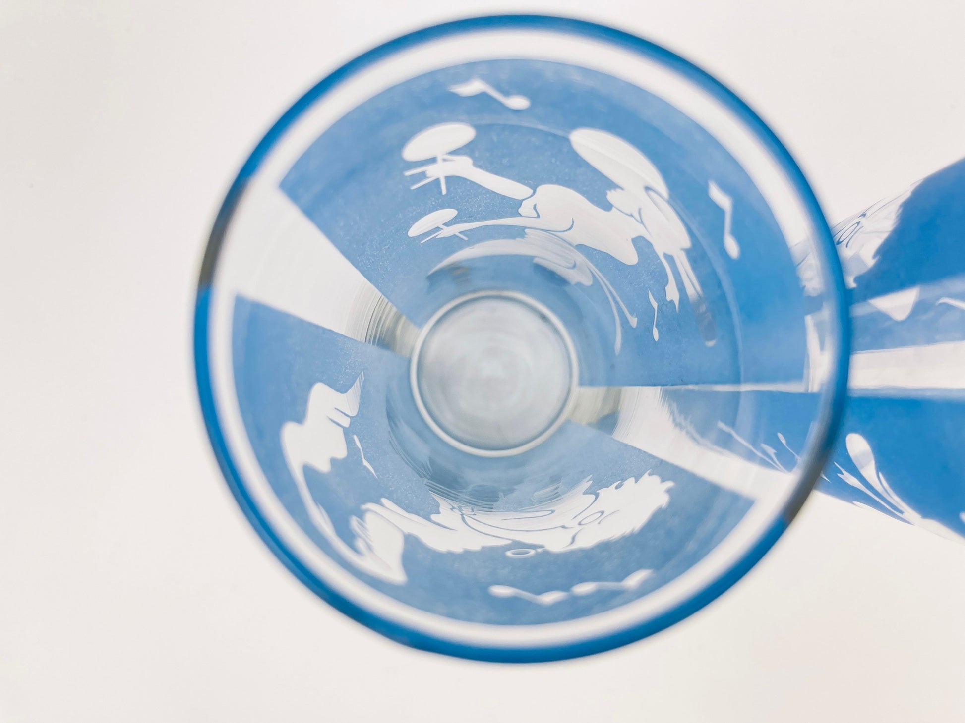 Product image for 'vintage blue frosted dancing silhouette highball zombie glasses set of two 2 juice barware glasses' (view 1f85a4)