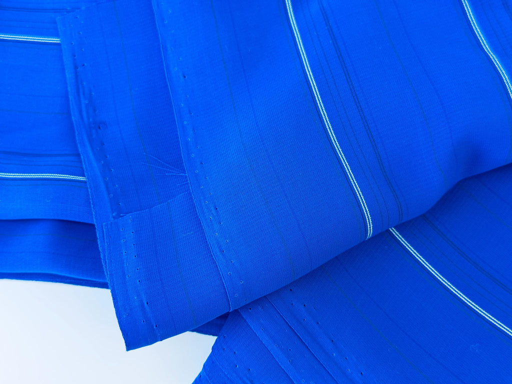 Product image for 'vintage blue white smooth polyester fabric 44 x 124' (view b793e7)