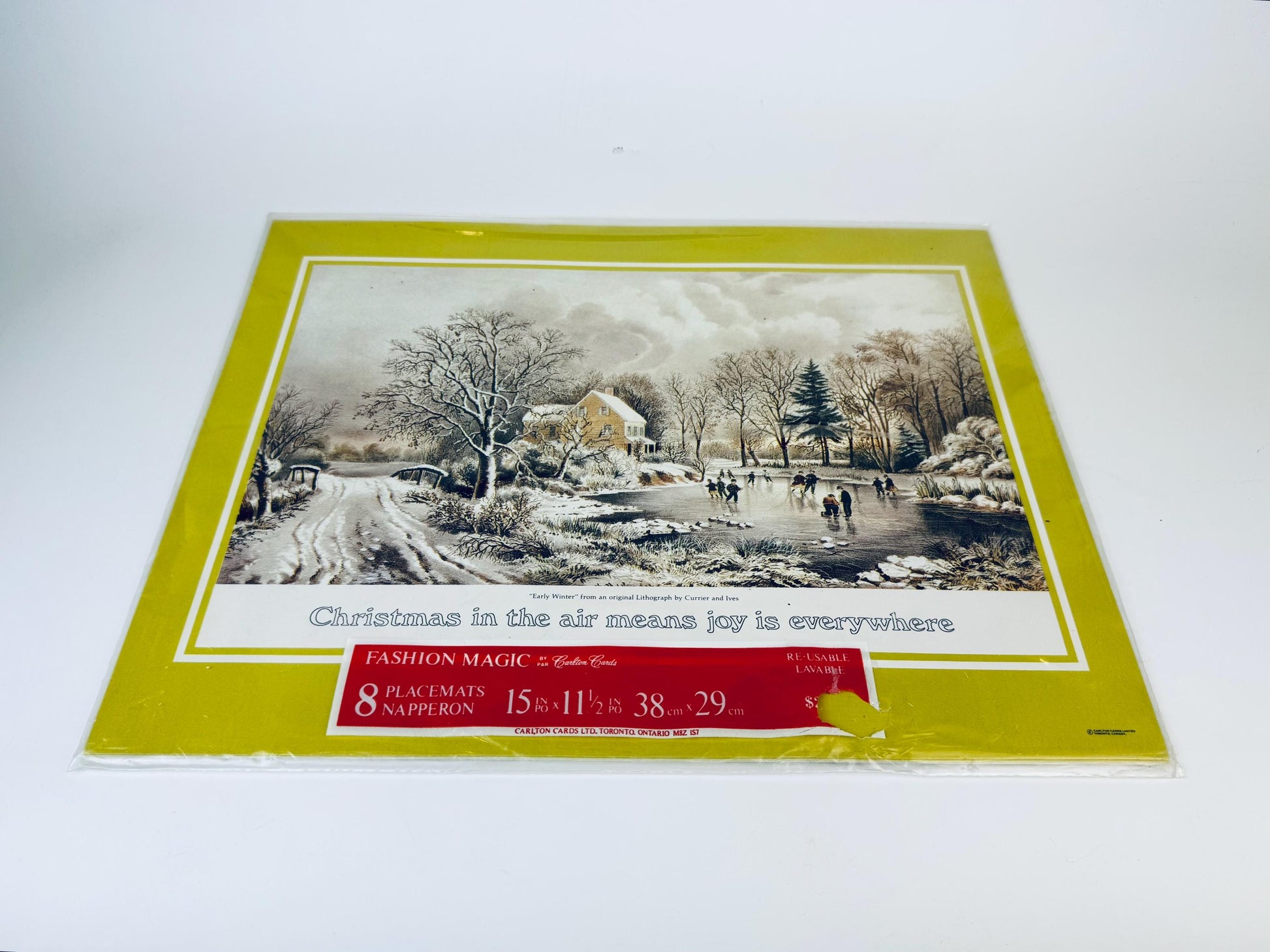Product image for 'vintage christmas winter scene place mats set of eight 8 new old stock nos' (view 90306c)