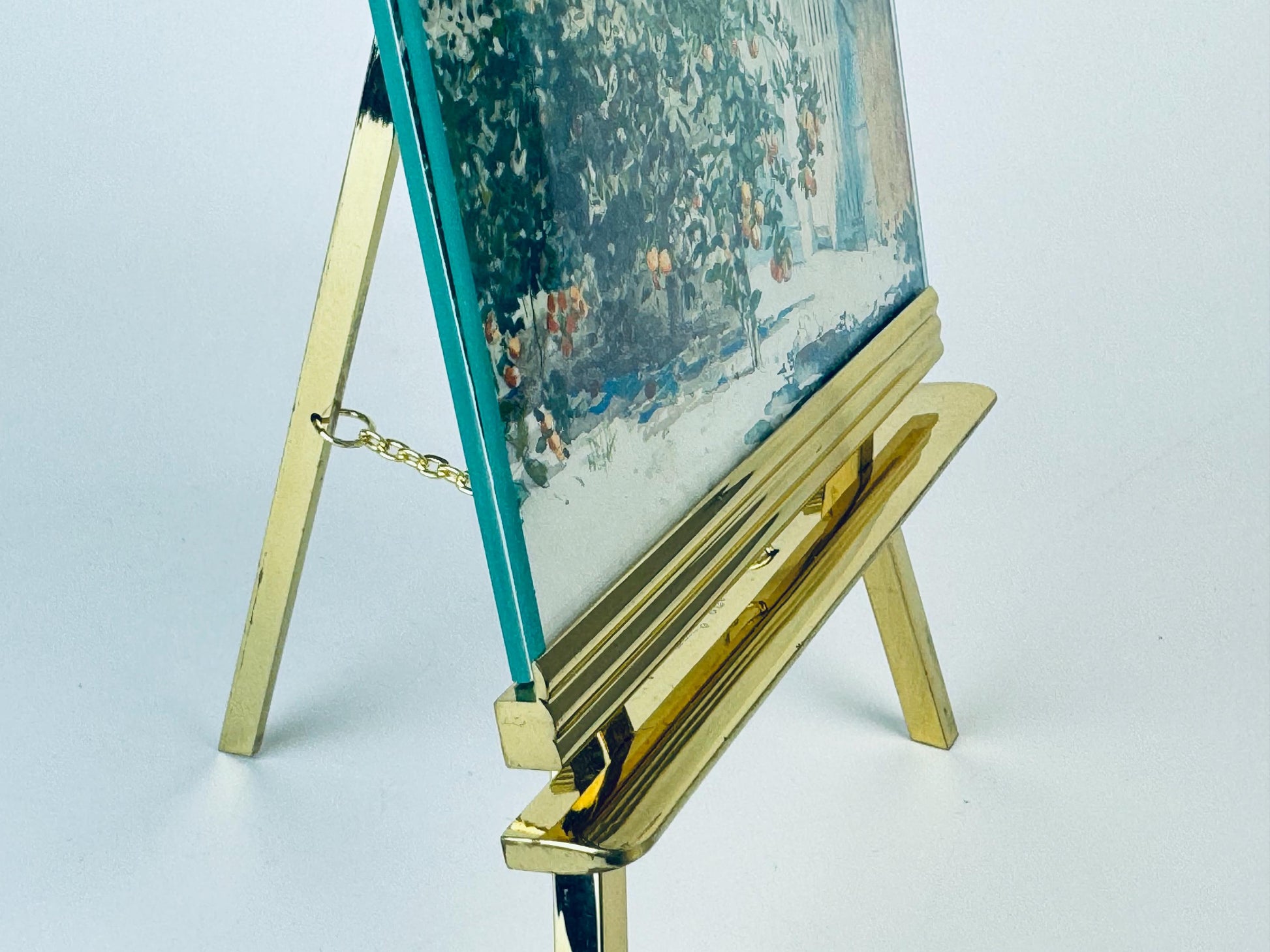 Product image for 'vintage solid brass picture frame easel 3 5 x 5 tabletop mounted made in korea' (view 5233aa)