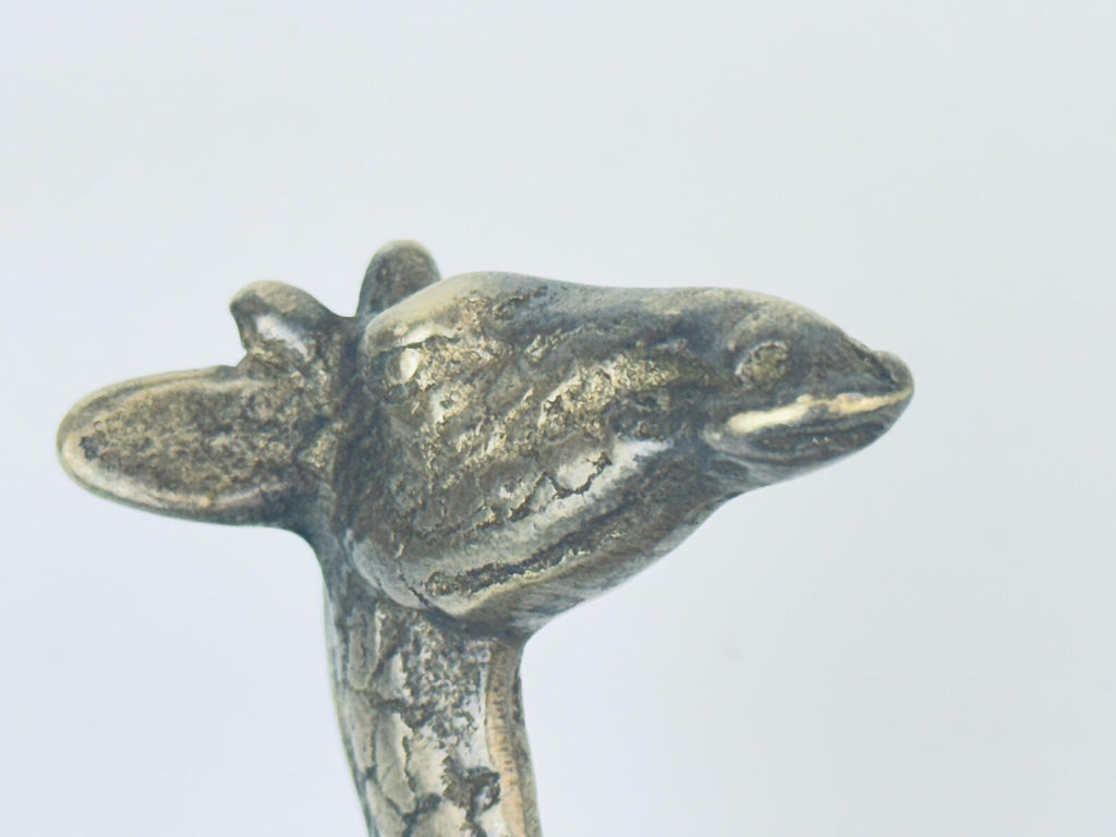 Product image for 'vintage solid brass giraffe wall mounted hook attractive aged metal patina' (view 577f65)
