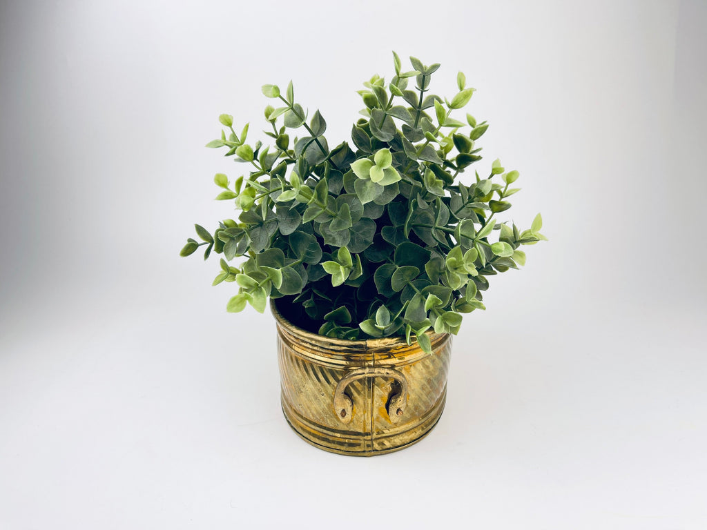 Product image for 'vintage handled brass oval indoor planter attractive aged metal patina' (view e6b781)