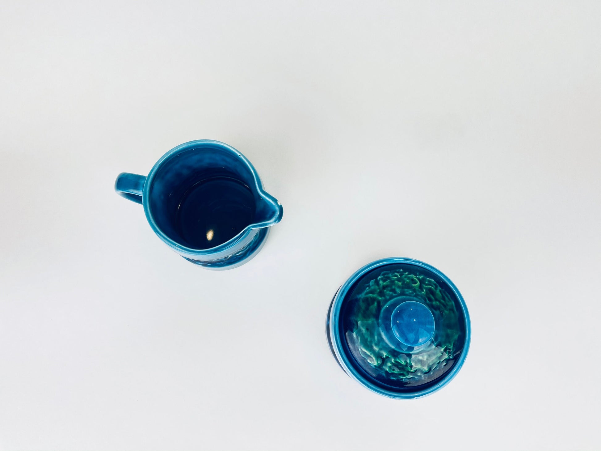 Product image for 'vintage japanese drip glaze cream sugar set blue green ceramic elegance' (view 37bc7d)