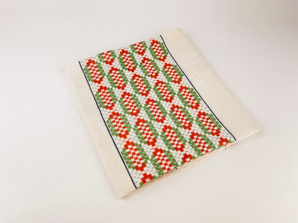 Product image for 'vintage embroidered geometric beige linen tea towel statement towel' (view 484332)