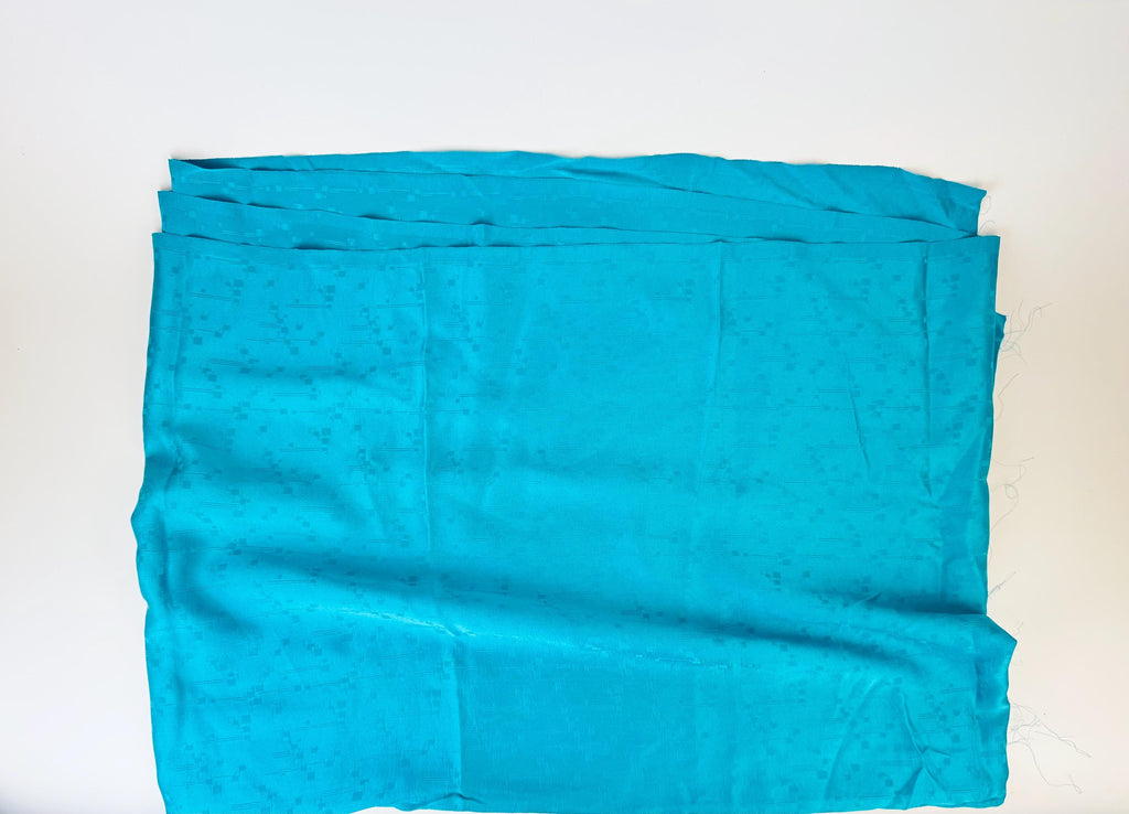 Product image for 'vintage 1980s teal green geometric pattern fabric 36 x 96' (view 98b261)