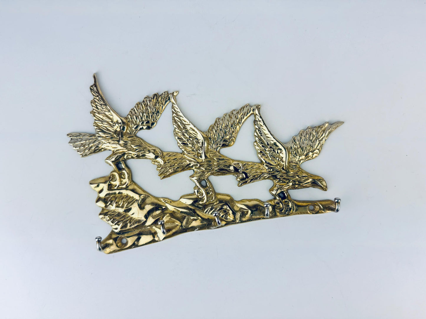 Product image for 'vintage brass wall key rack swooping eagles over water foyer accent' (view a249c5)