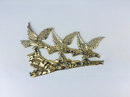 Product image for 'vintage brass wall key rack swooping eagles over water foyer accent' (view a249c5)