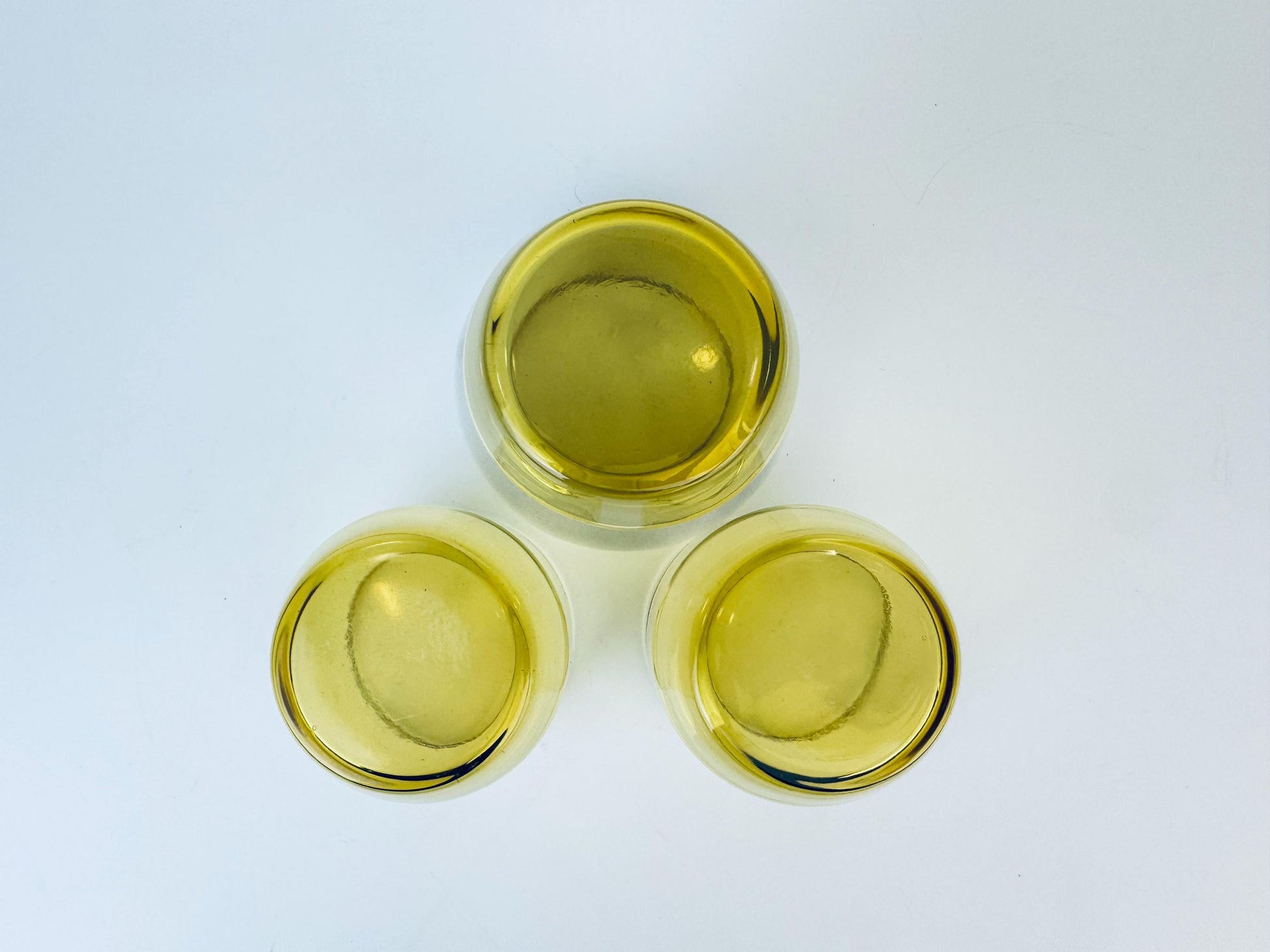 Product image for 'vintage anchor hocking amber lowball glasses set of three 3' (view 326f44)