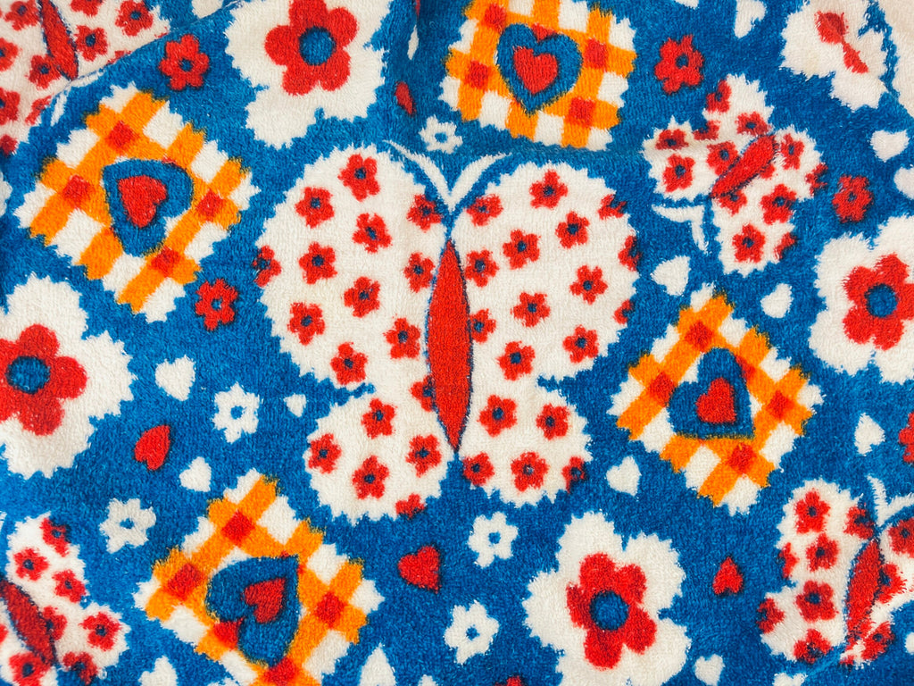 Product image for 'vintage butterfly flower power terry towel waist apron orange trim' (view 38defd)