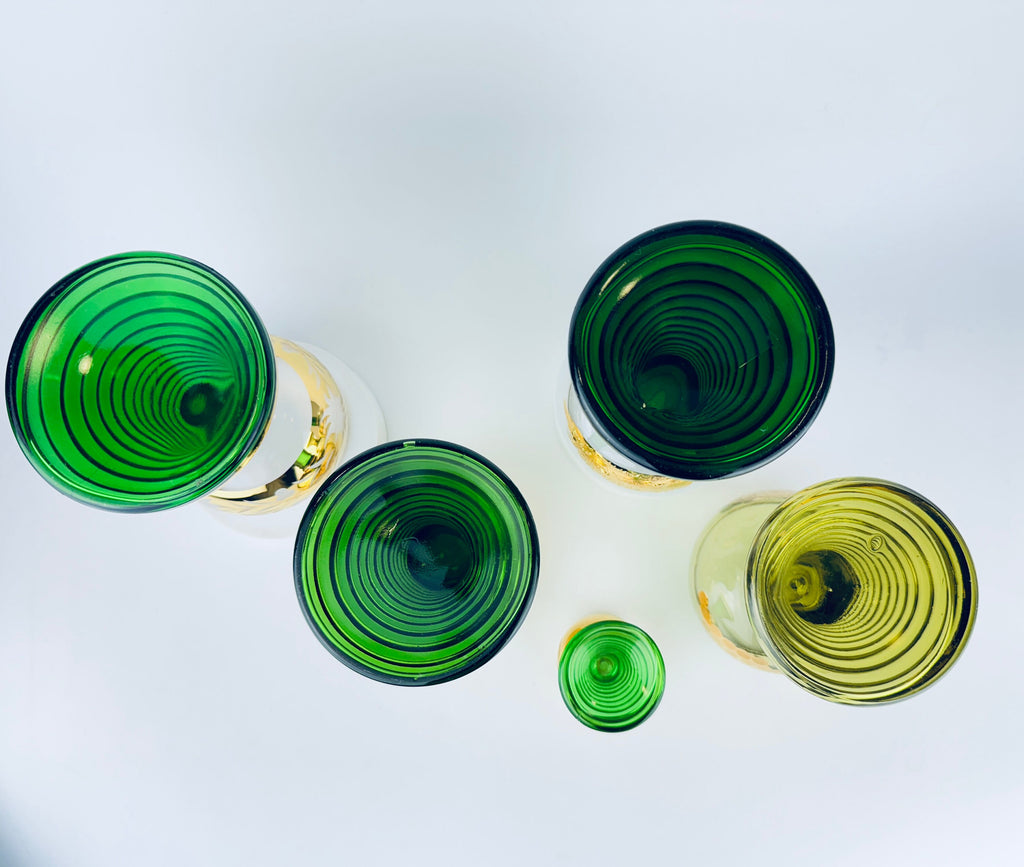 Product image for 'vintage german souvenir roemer green beehive stemmed barware glass sold separately' (view 064d86)