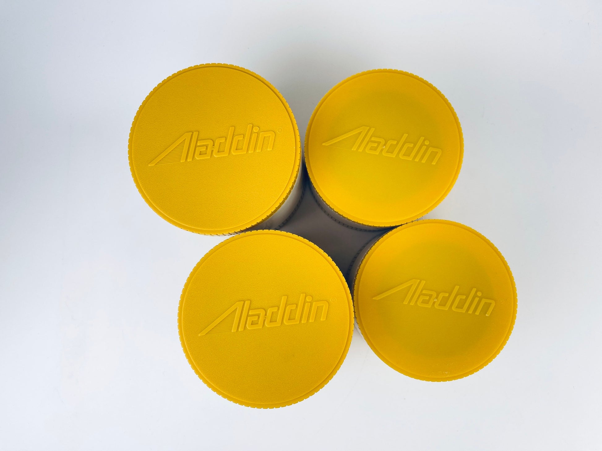 Product image for 'vintage 70s aladdin yellow beige thermos insulated vacuum sealed jar sold individually made in canada freezer lid' (view c5776b)
