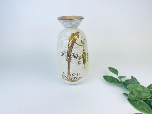 Product image for 'vintage incised gold gilt vase fratelli fanciullacci made in italy' (view beca21)