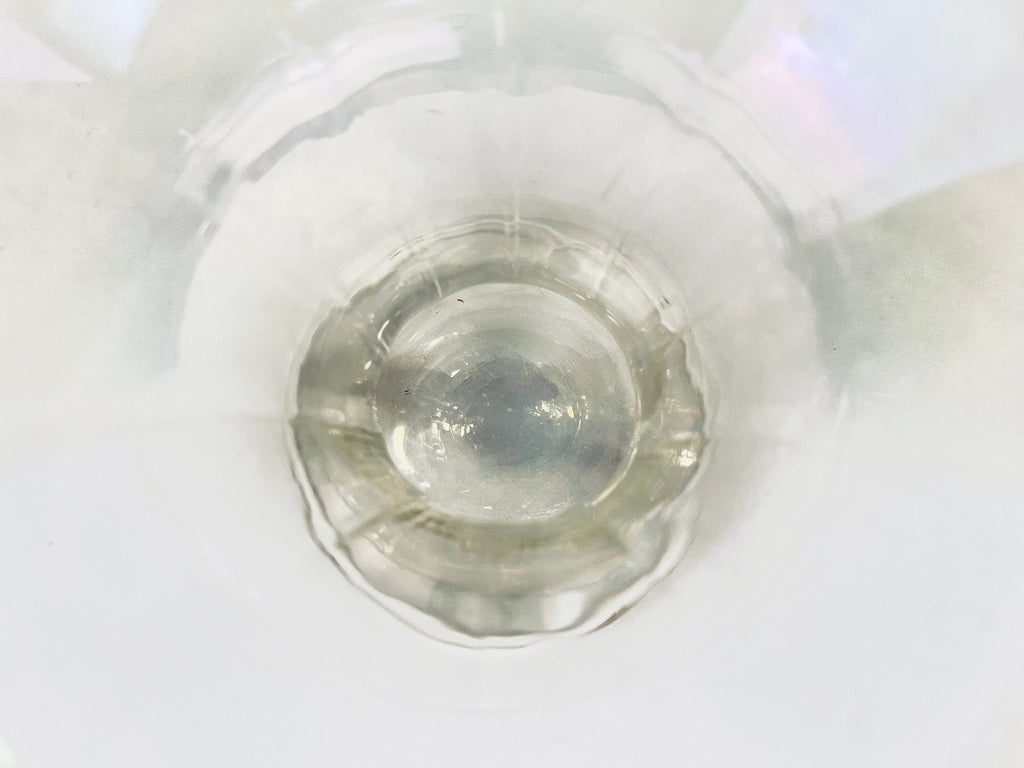 Product image for 'vintage depression glass bud vase scalloped ruffled top green rim' (view ade27e)