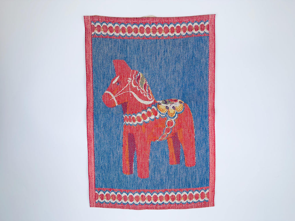 Product image for 'vintage ekelund dala horse woven tea towel 100 cotton made in sweden' (view 3e47bb)
