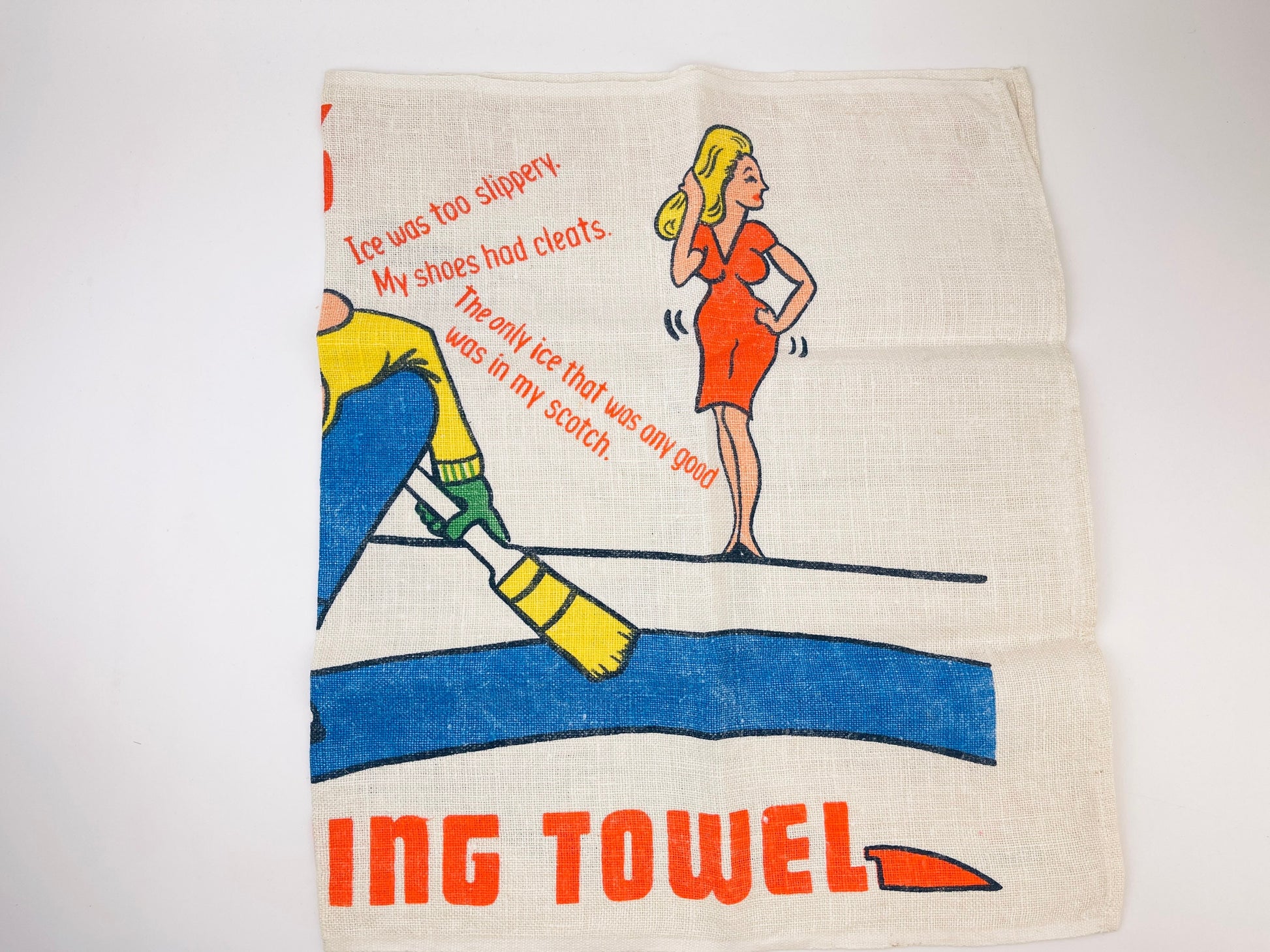 Product image for 'vintage 1970s curlers crying tea towel textilimpex poland humorous curling gift' (view 725f34)