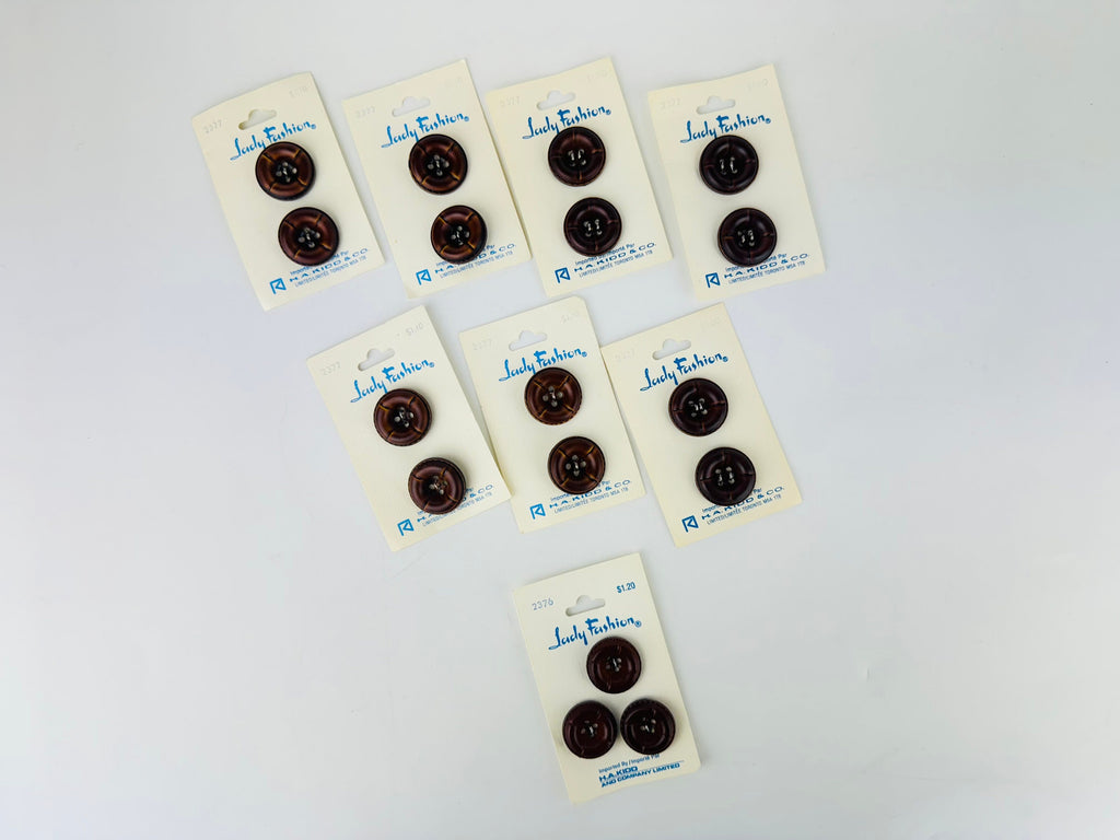 Product image for 'vintage lady fashion brown leather button packs packs sold separately' (view 445b82)