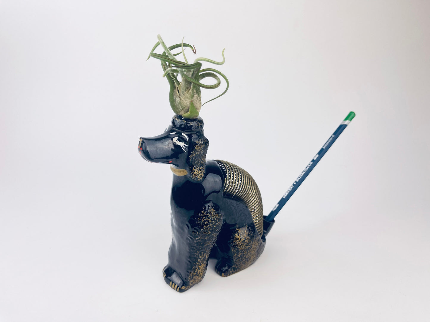Product image for 'vintage red clay poodle dog desktop organizer letter pen holder' (view 788747)