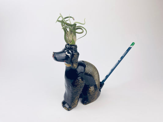 Product image for 'vintage red clay poodle dog desktop organizer letter pen holder' (view 788747)