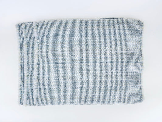 Product image for 'vintage rectangular grey blue stripped fringe style place mats set of three 3' (view 25b24a)
