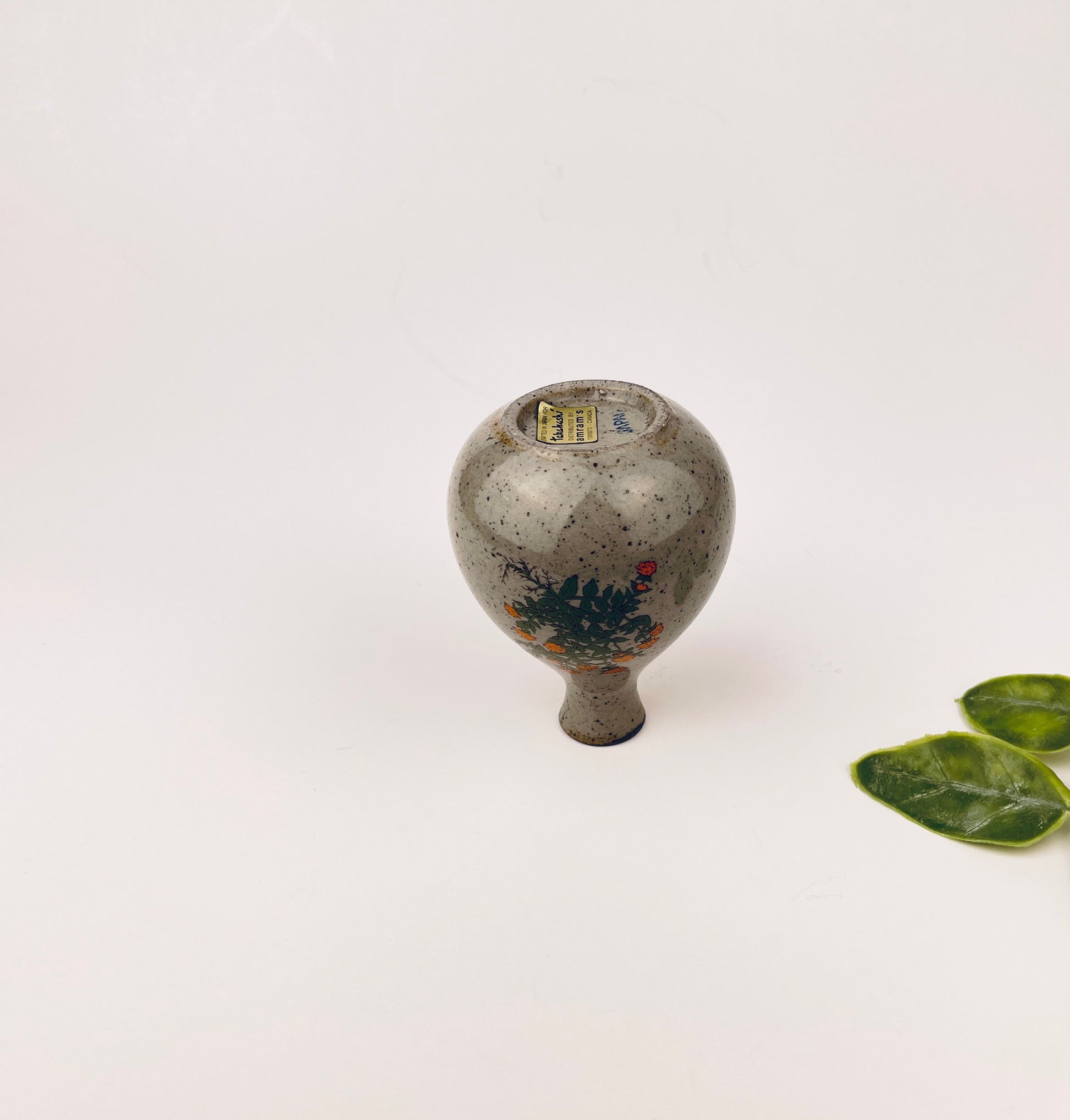 Product image for 'vintage japanese grey speckled bud vase mid century stoneware elegance' (view ac3c82)