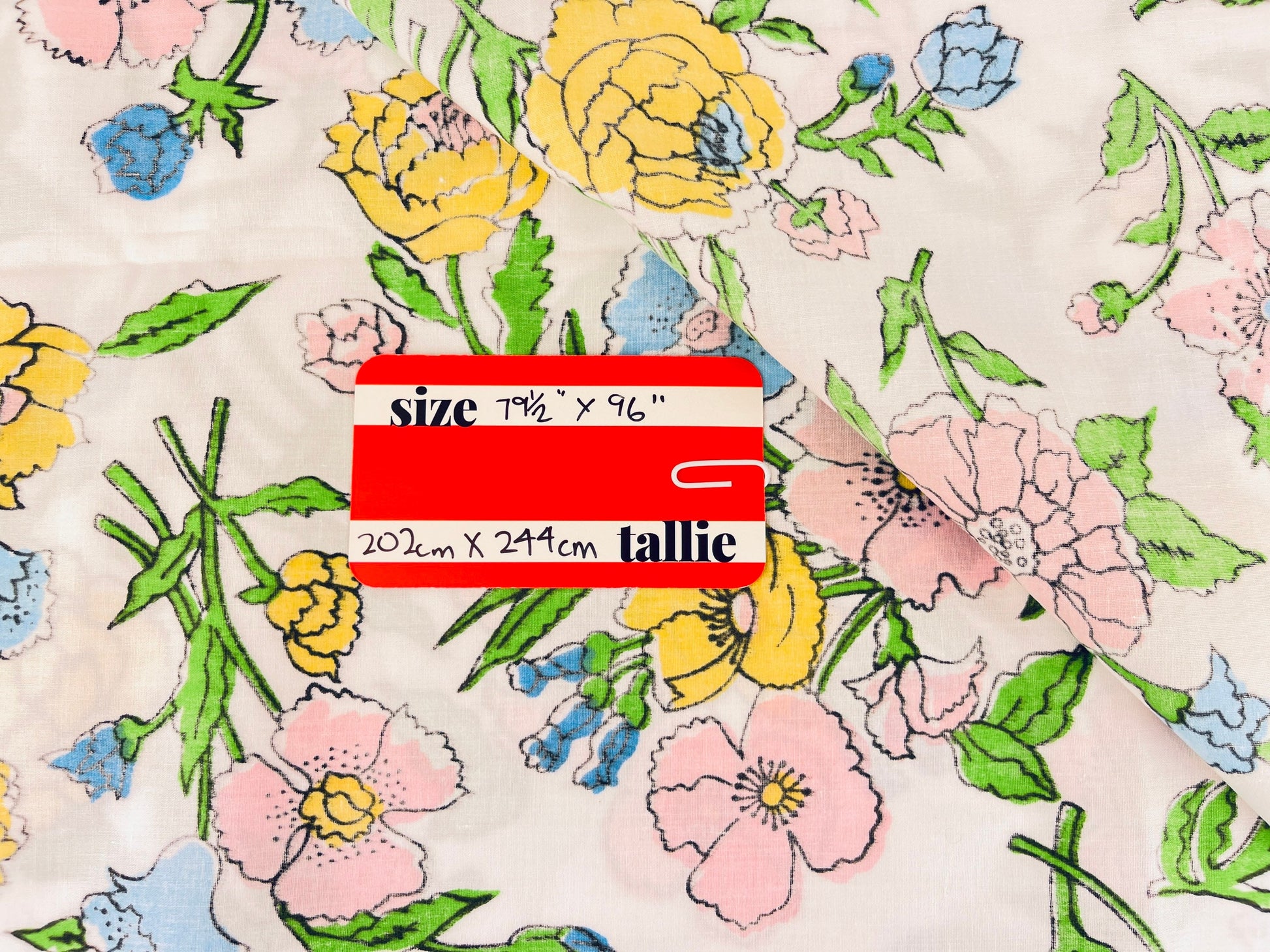 Product image for 'vintage spring mills twin double bedding set floral flat fitted sheet set 65 35 cotton polyester blend made in usa' (view 240508)