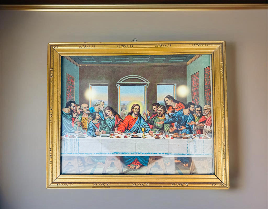 Product image for 'vintage ornate gold 8 x 10 gold painted wall mounted wood frame the last supper print la santa cena' (view 029735)