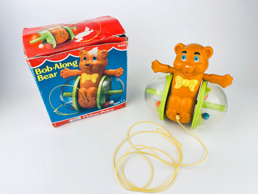 Product image for 'vintage bob along bear fisher price pull toy made in usa' (view 58584f)