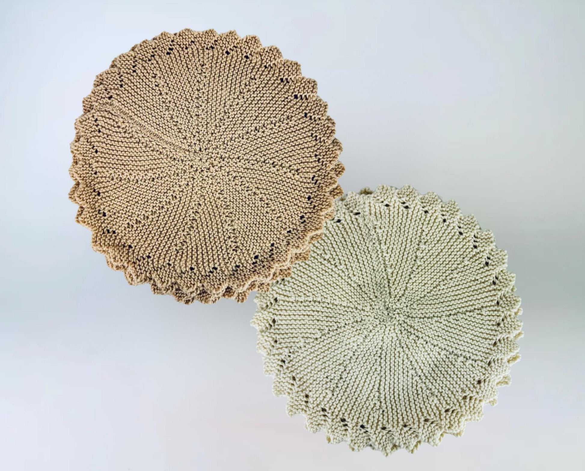 Product image for 'vintage round crochet woven brown or beige place mats underplates set of four 4 sets sold separately' (view dfc473)