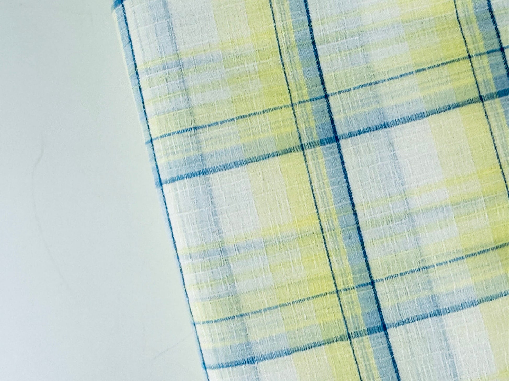 Product image for 'vintage ombre blue white plaid shirt polyester fabric material 41 x 72' (view 8fddda)