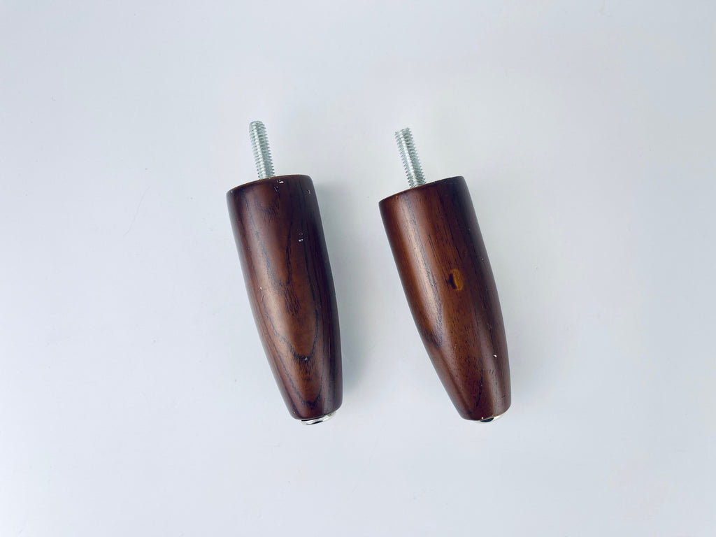 Product image for 'vintage mcm wood silver metal tapered replacement legs 4 set of two 2' (view d6de77)