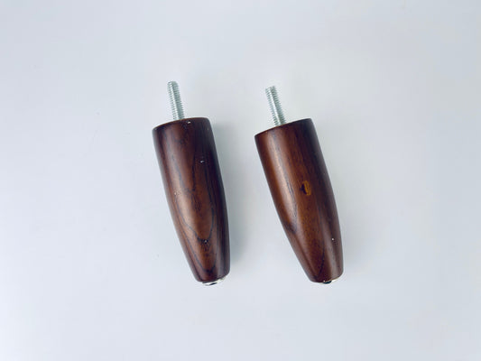 Product image for 'vintage mcm wood silver metal tapered replacement legs 4 set of two 2' (view d6de77)