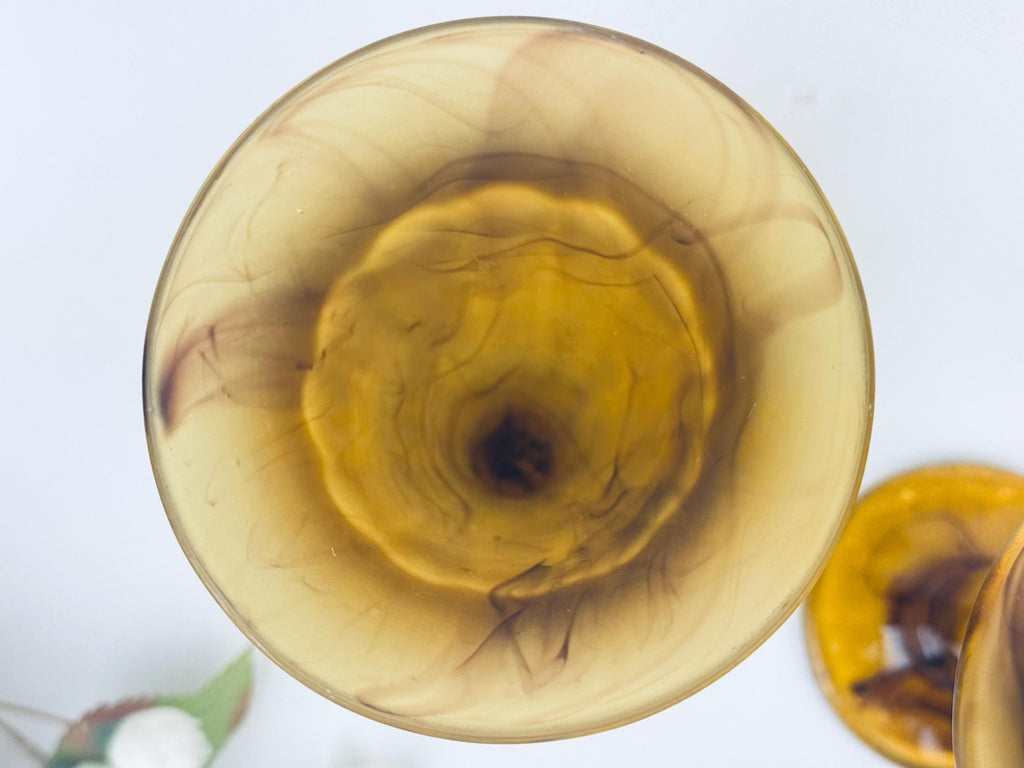 Product image for 'vintage george davidson brown swirl cloud glass trumpet vase sold separately' (view 6cd3cb)