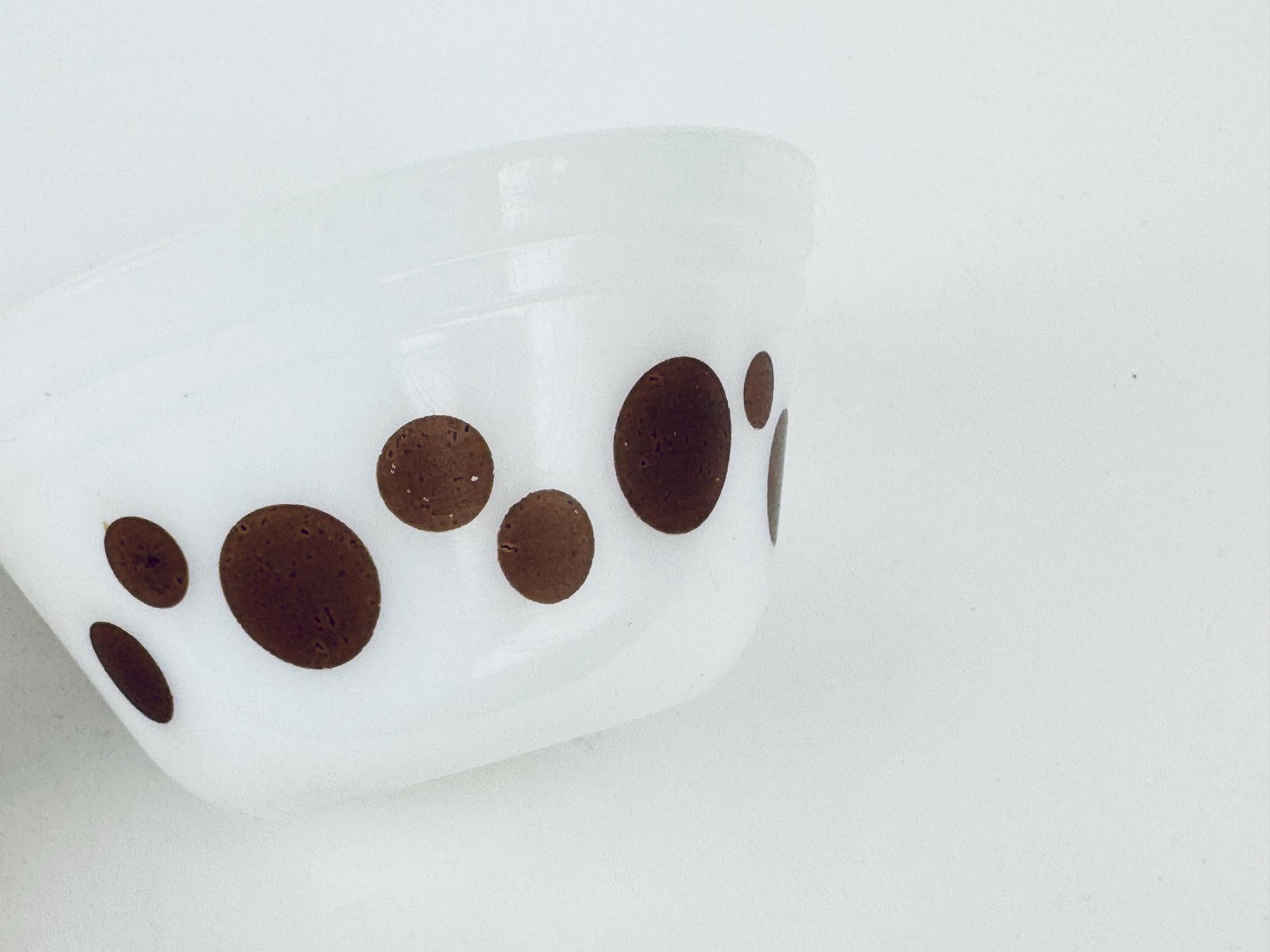 Product image for 'vintage federal heat proof milk glass 5 bowl brown dot pattern made in usa' (view 8636b3)
