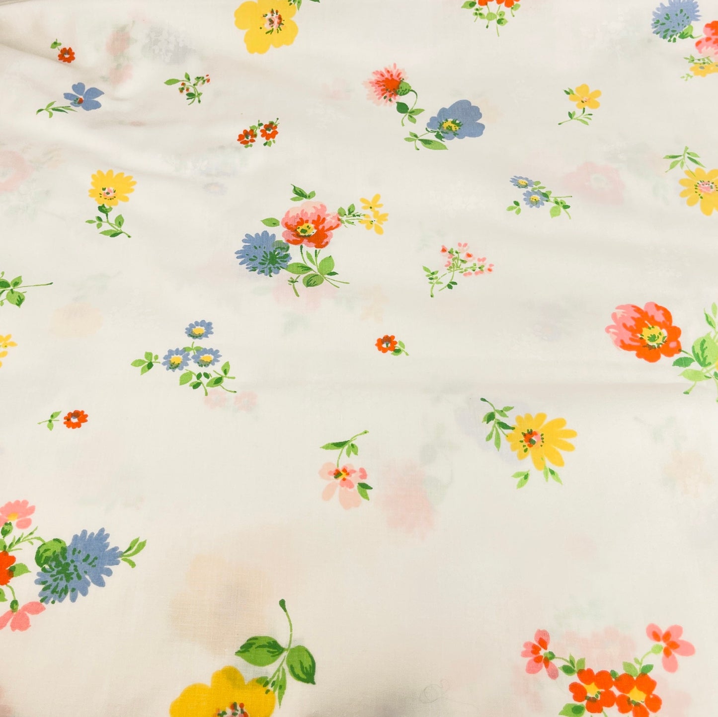 Product image for 'vintage 1970s montgomery ward floral twin double flat sheet made in canada' (view 9b6482)