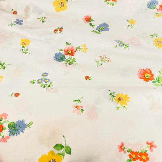 Product image for 'vintage 1970s montgomery ward floral twin double flat sheet made in canada' (view 9b6482)