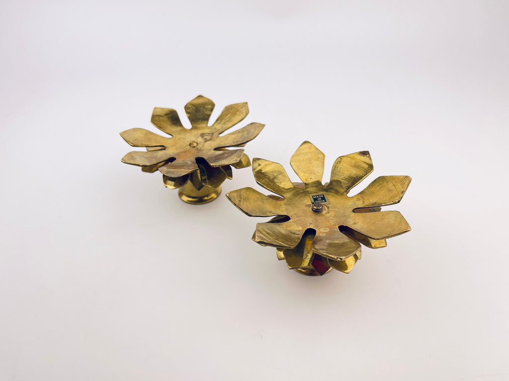 Product image for 'vintage solid brass floral candle holders set of two 2' (view 1b115d)