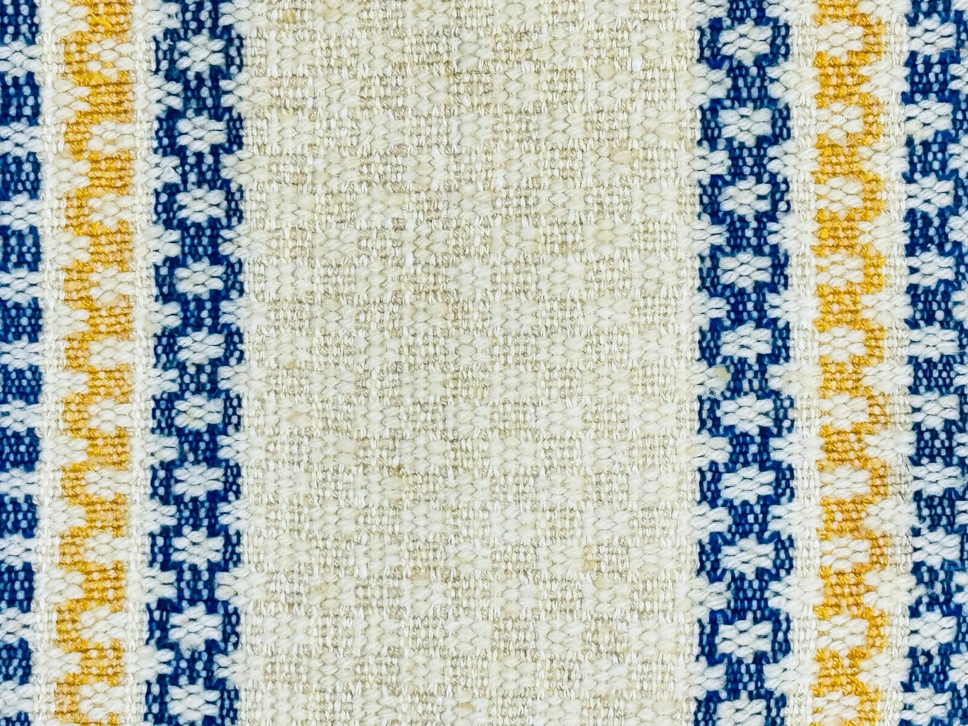 Product image for 'vintage nordic fringe table runner blue gold beige' (view 66f8a8)