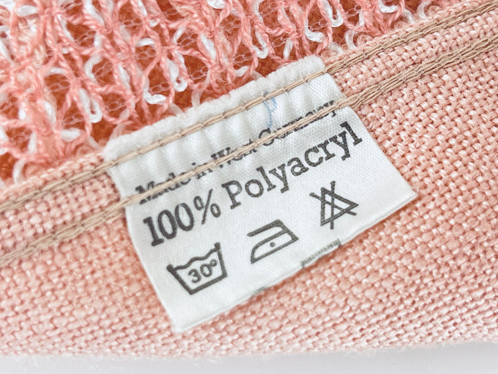 Product image for 'vintage light pink square tablecloth 30 x 31 made in western germany 100 polyacryl' (view 1c4f19)