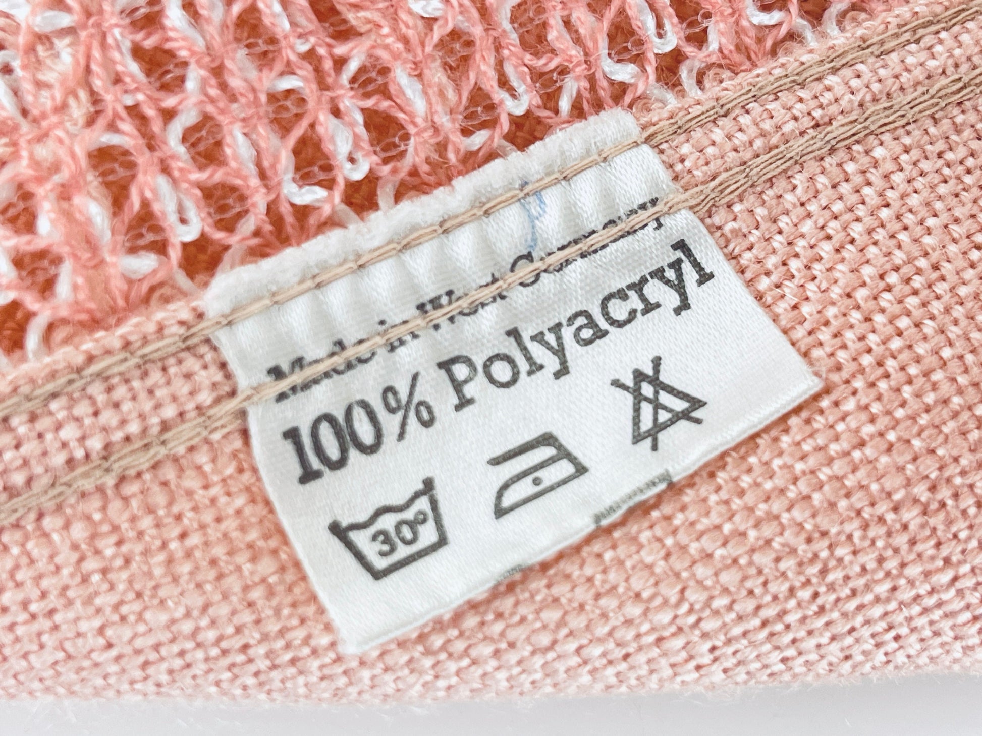 Product image for 'vintage light pink square tablecloth 30 x 31 made in western germany 100 polyacryl' (view 1c4f19)