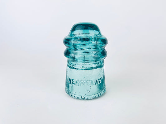 Product image for 'vintage hemingray aqua marine glass insulator glass paperweight' (view 0787c9)