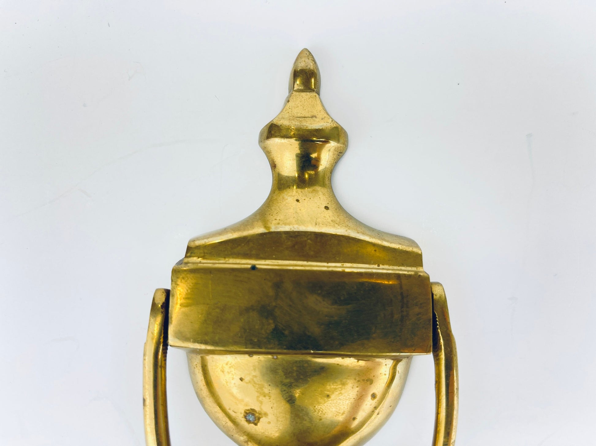 Product image for 'vintage brass door knocker attractive aged patina' (view f18895)