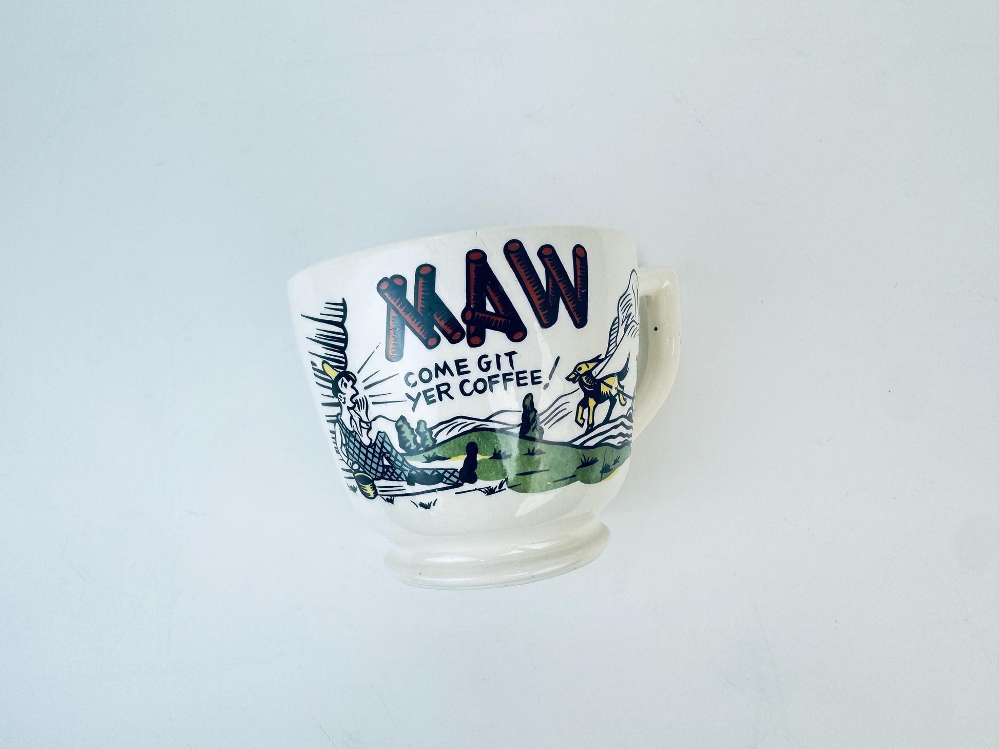 Product image for 'vintage maw come git yer coffee large ceramic mug rustic hillbilly charm' (view f22754)