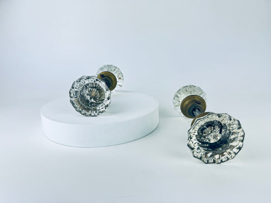 Product image for 'vintage antique glass brass knob door handles aged metal patina architectural salvage rustic hardware decor sold separately' (view dc184e)