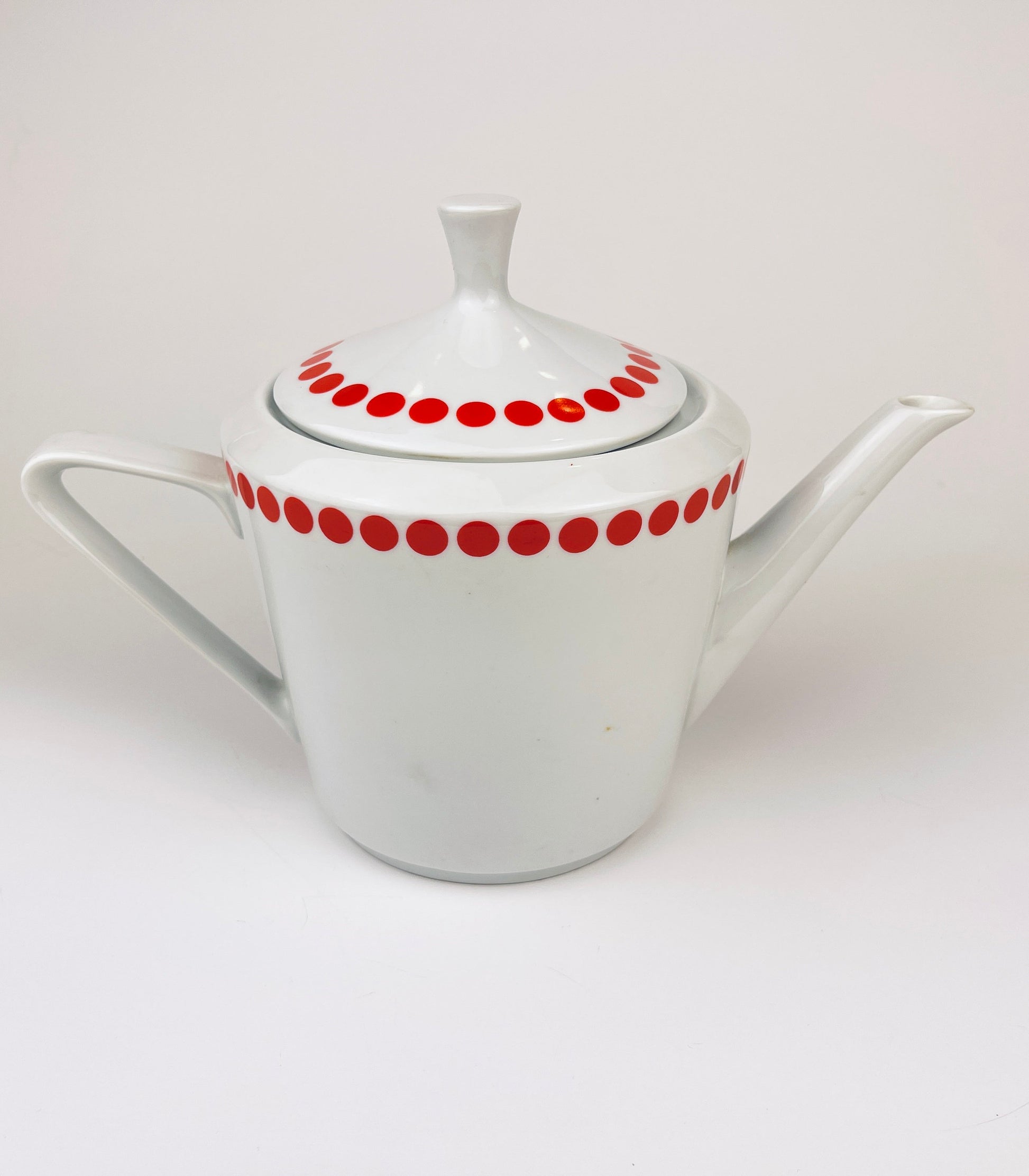 Product image for 'vintage northland red polka dot pattern kettle teapot fine china' (view fd964f)