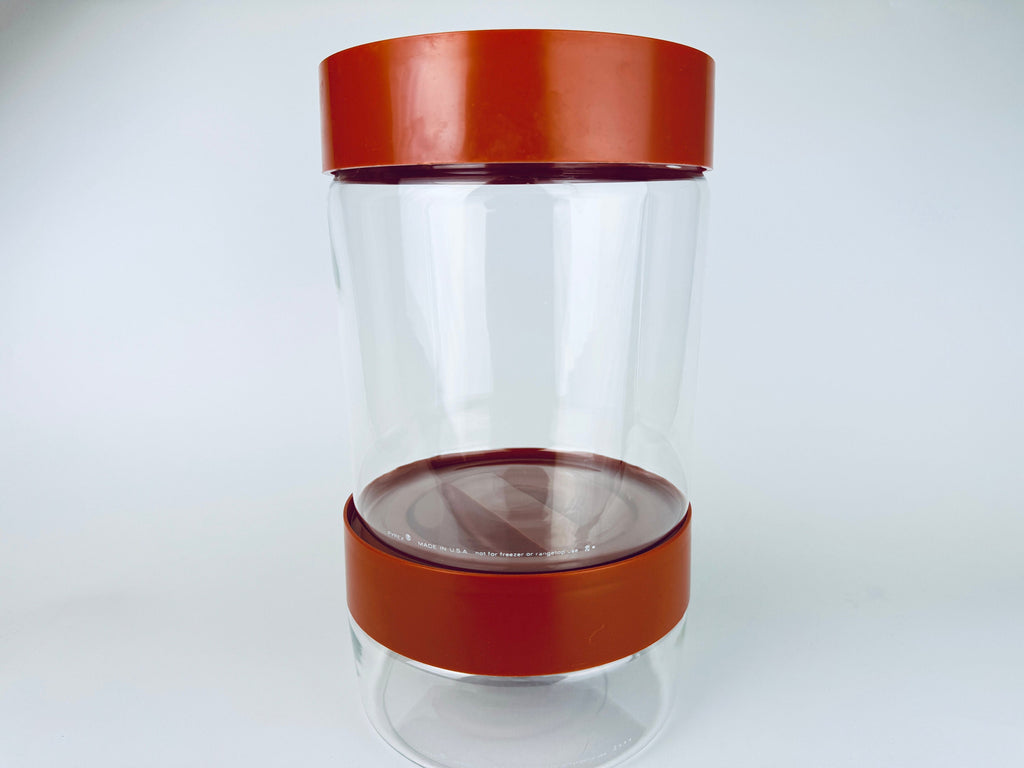 Product image for 'vintage pyrex burnt orange plastic lid glass jar containers made in usa sold separately' (view 30dc4d)