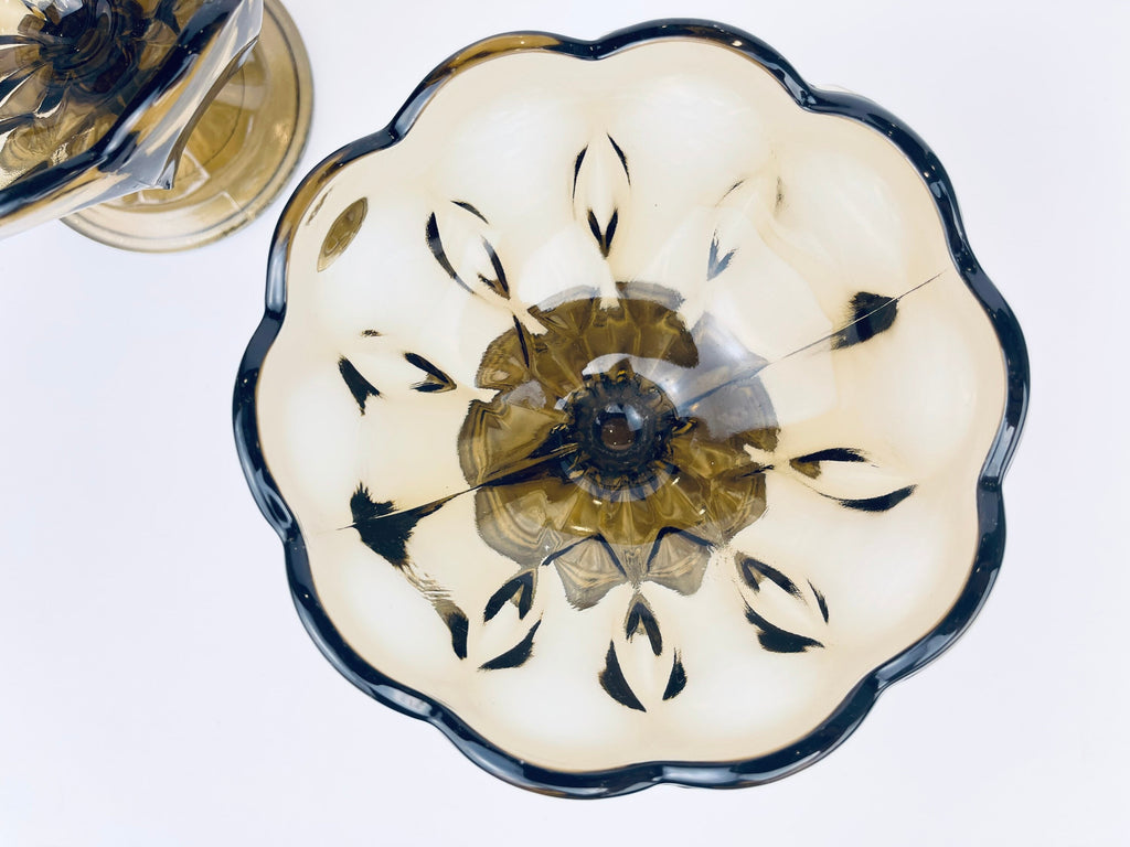 Product image for 'vintage anchor hocking smokey grey glass dessert bowls set of 2' (view 6d8479)