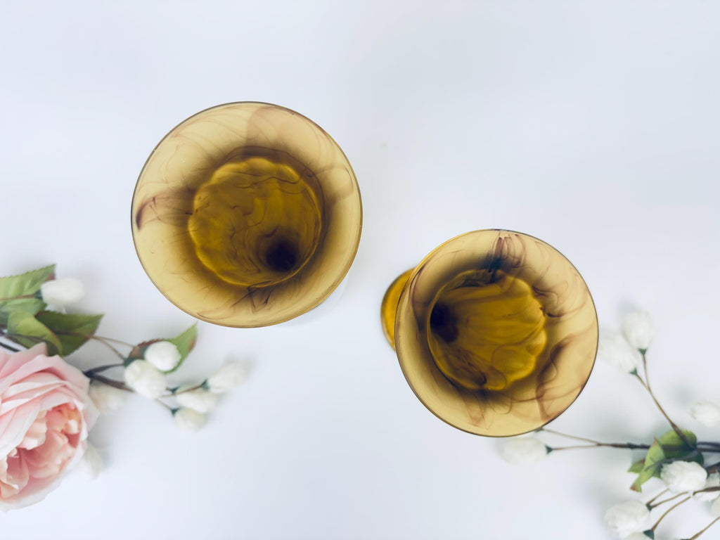 Product image for 'vintage george davidson brown swirl cloud glass trumpet vase sold separately' (view 6e4b76)